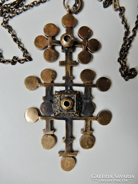 Old Finnish pentti sarpaneva large bronze pendant on a chain