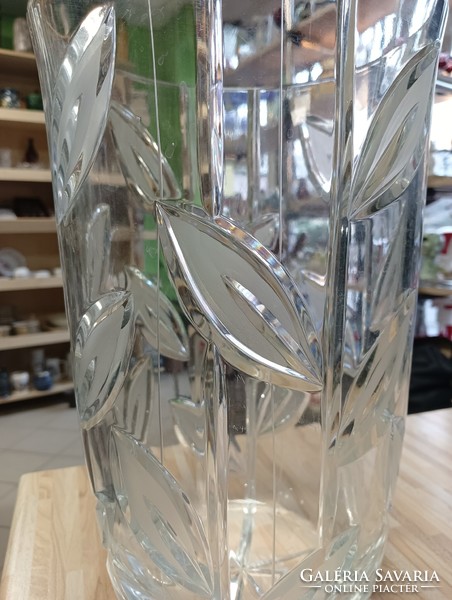Cast crystal vase