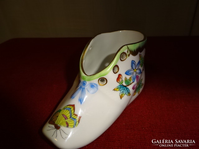 Herendi porcelán, Viktoria mintás kiscipő, hossza 10,5 cm. Jókai.