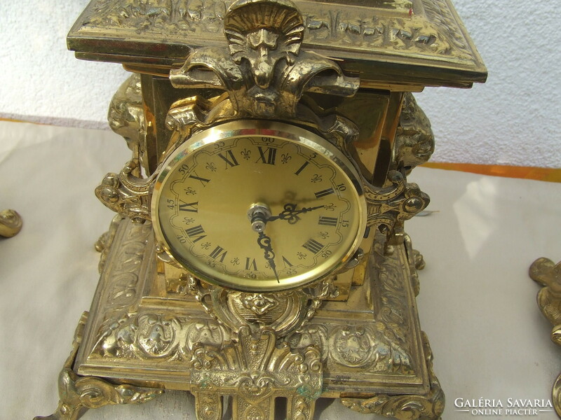 Mantel clock electric heavy bronze