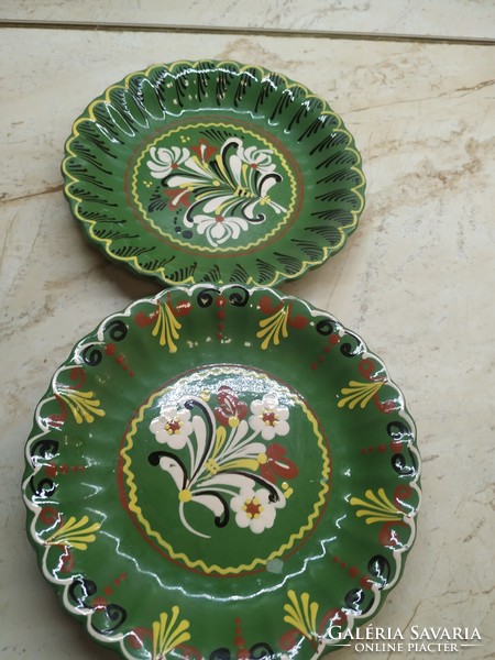 Hungarian ceramic hand-painted wall decoration, 2 plates for sale!!