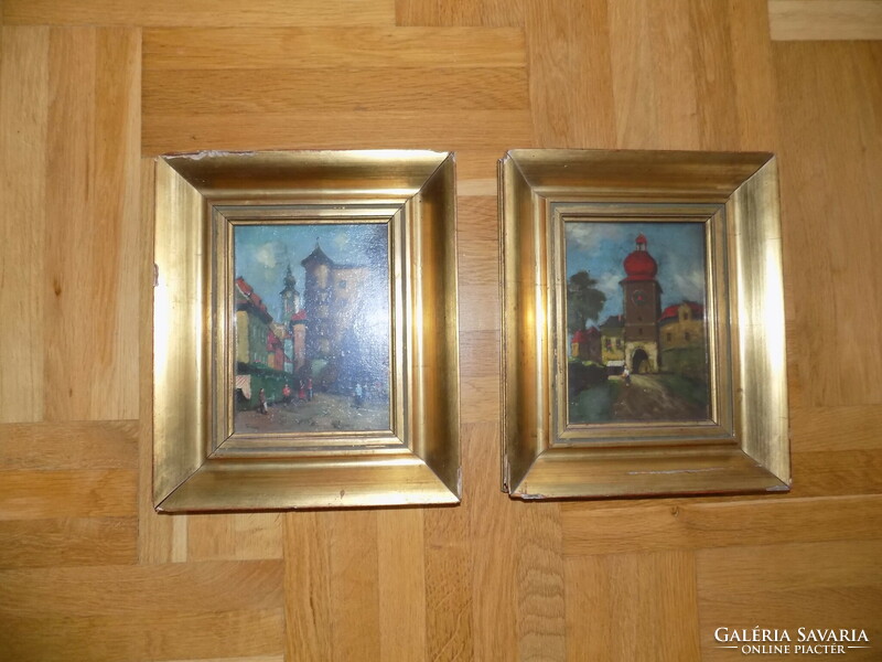 Two oil paintings by Lajos Gimes (1886-1945) in a pair !!
