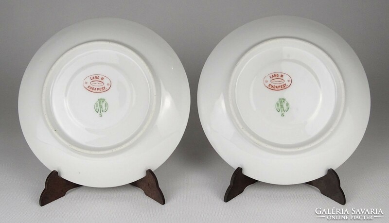 1P737 antique h&c lang m. Pair of porcelain tea cup coasters 16 cm