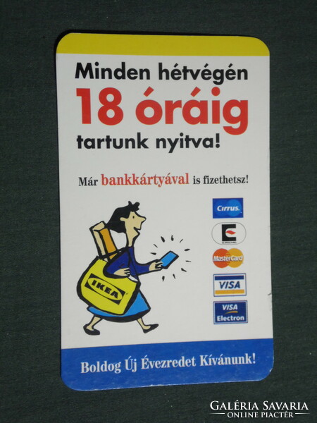 Kártyanaptár,  IKEA lakberendezési áruház, grafikai rajzos , 2000,   (3)