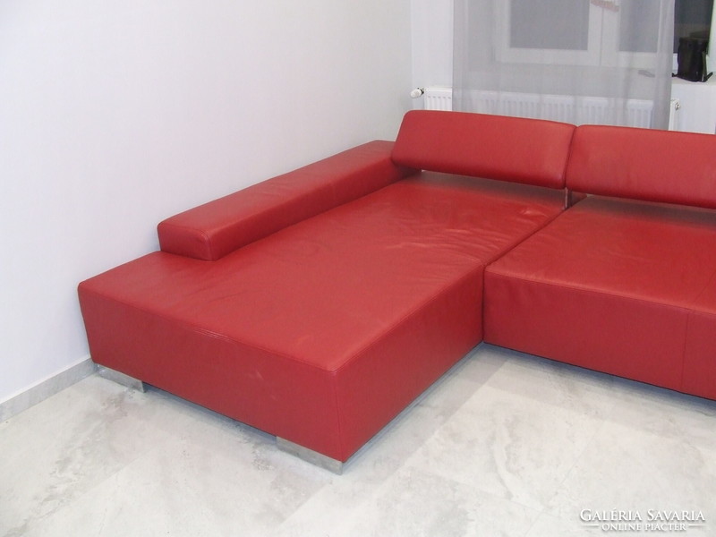 Corner cow leather sofa set