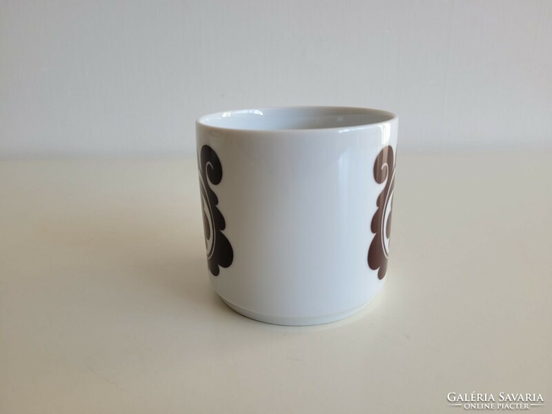 Régi Alföldi porcelán bögre retro barna tulipános teás csésze