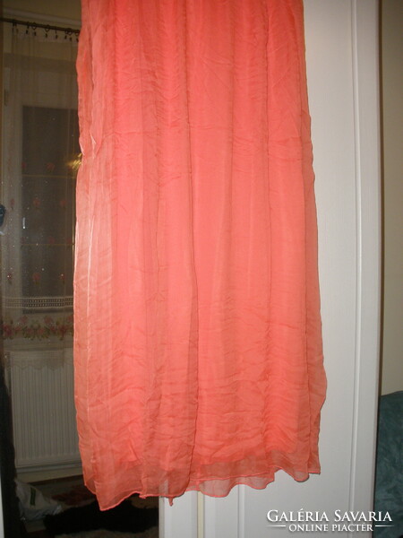 100% Silk skirt, coral color, elastic waist