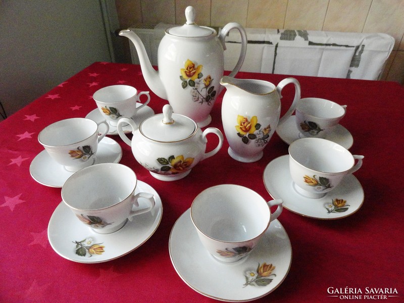 New! Cluj napoca painted porcelain coffee/tea set, 15 pieces beautiful