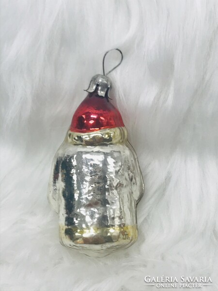 Retro glass Christmas tree decoration, Santa Claus