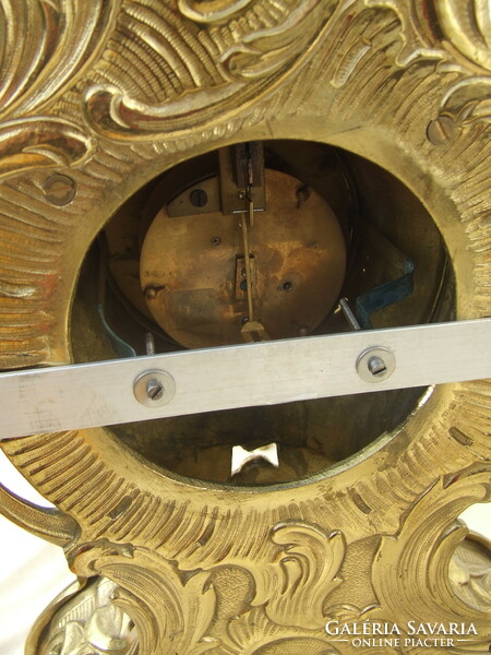 Mantel clock works heavy bronze