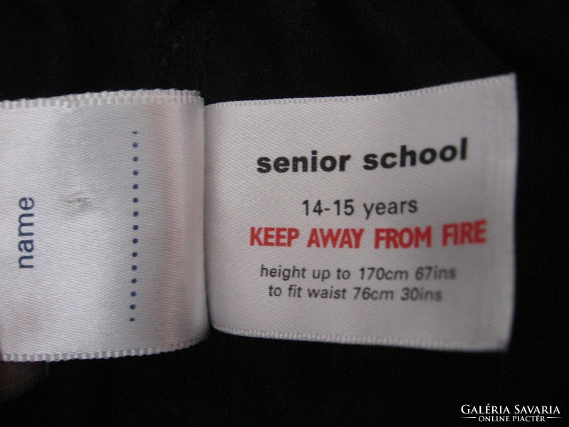 Retro klasszikusfekete kamasz Senior School torna nadrág short