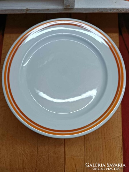 Alföldi porcelán sárga barna csíkos kis tányér 19,5 cm