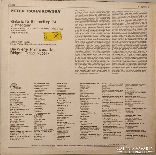 Peter Tschaikowsky, Wiener Philharmoniker, Rafael Kubelik - Sinfonie Nr. 6 "Pathetique" (LP, RE)