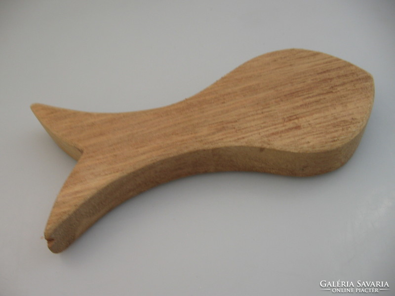 Wooden fish candle holder