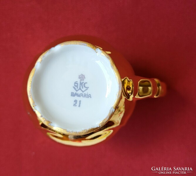 Gkc bavaria german porcelain richly gilded milk cream pourer gold christmas decoration