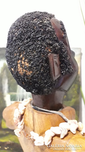 Retro 60cm.-Es hand-carved wooden statue negro figure cuba
