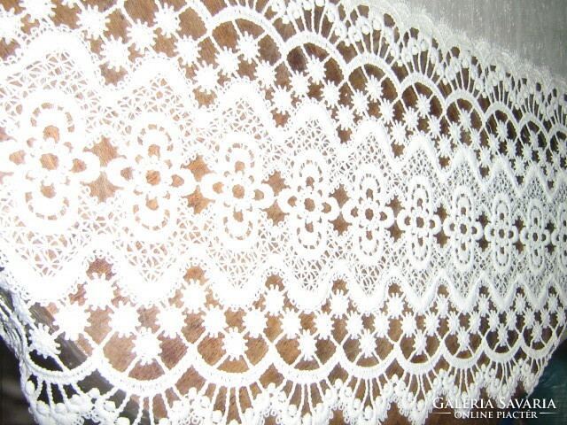 Beautiful vintage white wide lace curtain