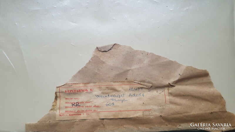 Weinträger Adolf Tanyavilág akvarell tájkép festmény modern képkeret