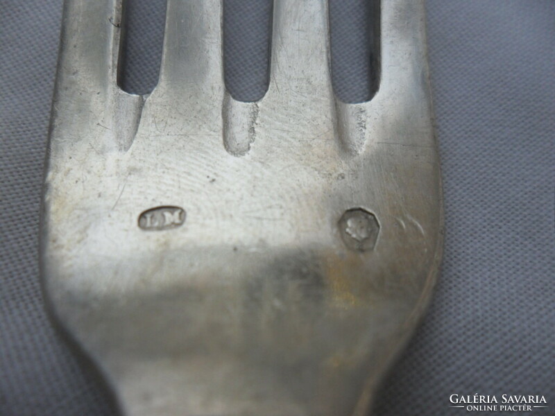 Large silver fork with owner's monogram engraving