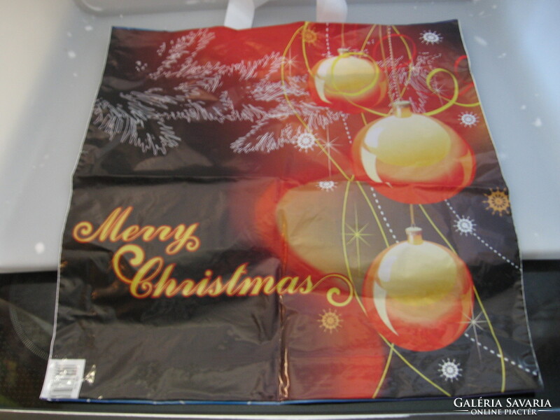 Karácsonyi ajándékhoz nylon szatyor két oldalas minta