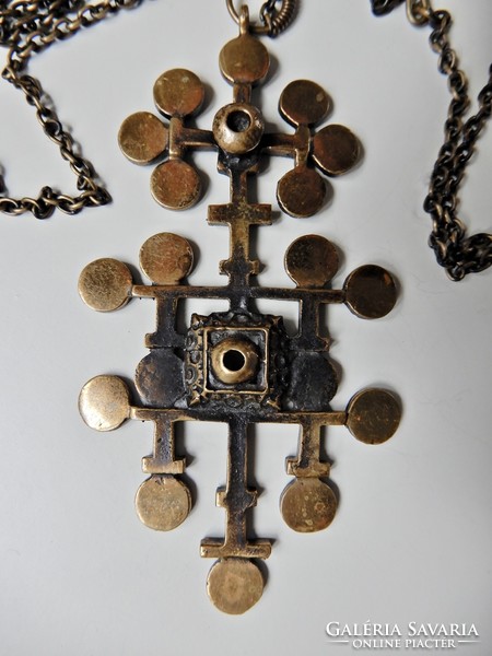 Old Finnish pentti sarpaneva large bronze pendant on a chain