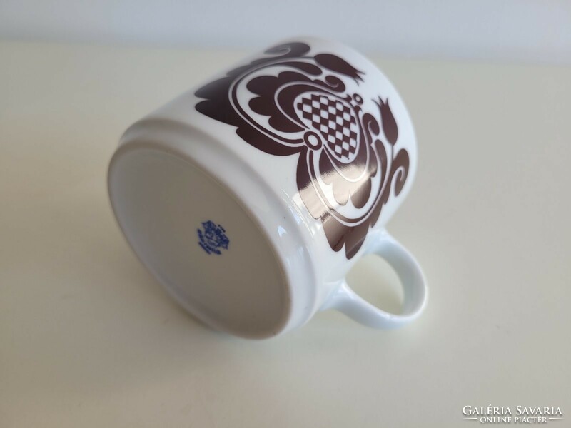 Old lowland porcelain mug retro brown tulip tea cup