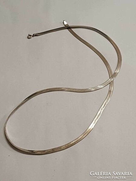 Italian silver long flat necklace 60 cm