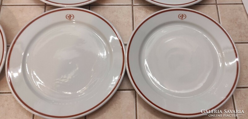 Alföldi tavern marked porcelain 23.5 cm flat plate (6 pcs.)