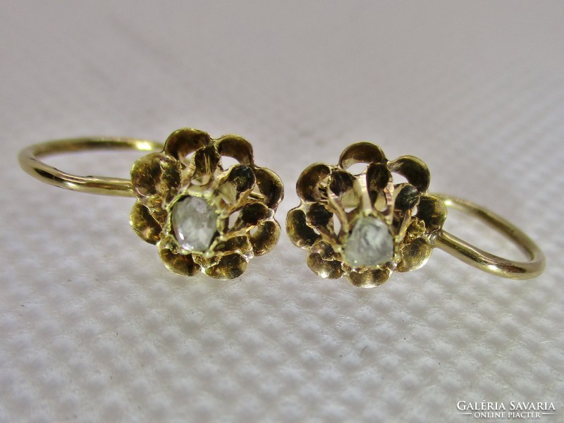 Beautiful antique 14kt gold earrings with diamonds 0.2ct