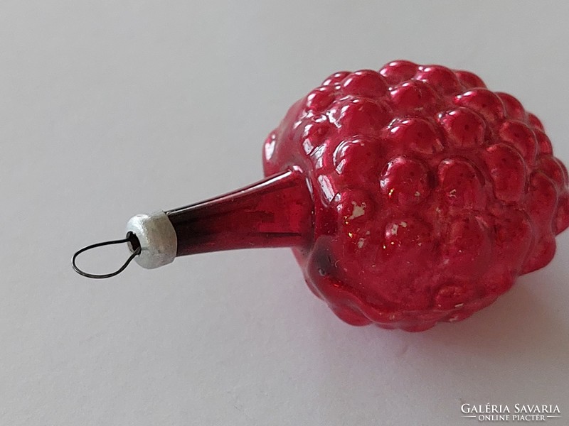 Old glass Christmas tree decoration raspberry glass decoration red fruit