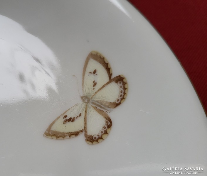 Elfenbein Bavarian German porcelain plate small cake plate with flower butterfly pattern