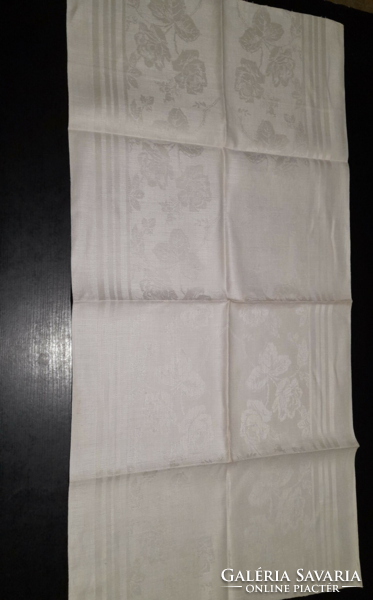 6 pieces of old damask with a rose pattern