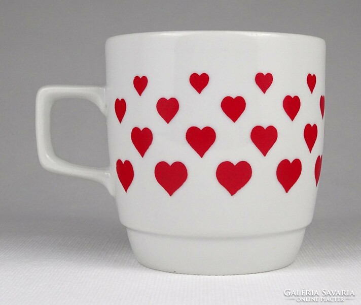 1P763 old red heart Zsolnay porcelain mug