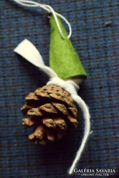 4 pieces of old cone gnome, Santa Claus, elf handmade Christmas tree decoration