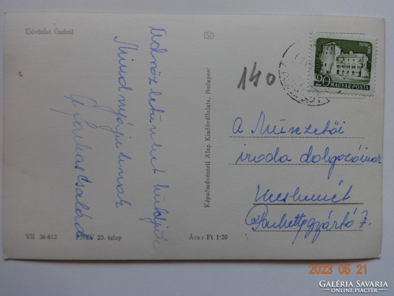 Old postcard: ózd, details (1961)