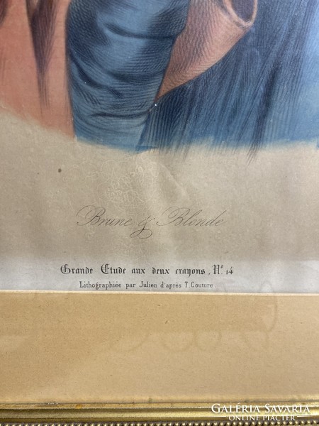 XIX. századi szines metszet, 46 x 57 cm-esek, keretezve.