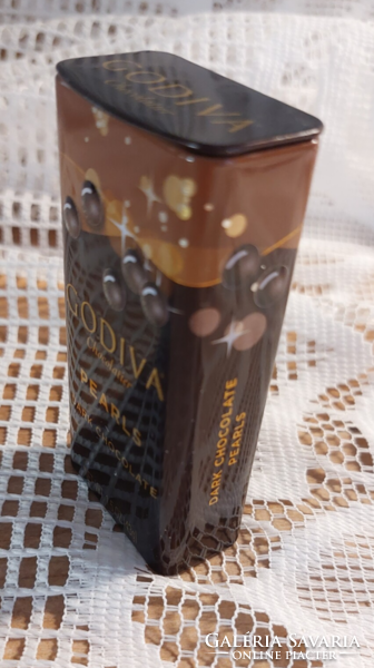 Ritka  apró GODIVA  Pearls Dark Chocolate fém doboz  2013.