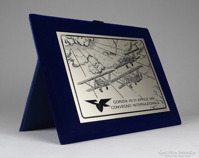 1P983 aeci - aero club italia gorizia 1991 plane plaque in box