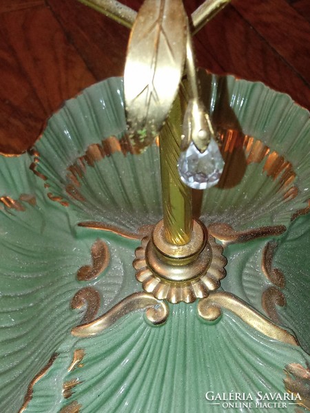 A beautiful shell-shaped tray with a special crystal decorated handle