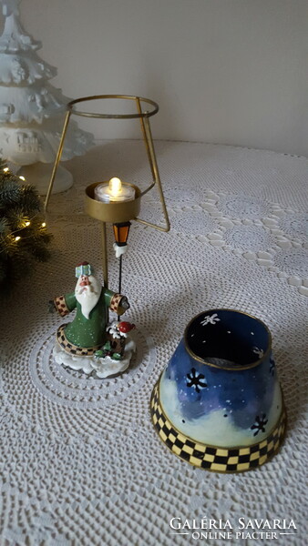Adorable Christmas Santa tea light holder with umbrella