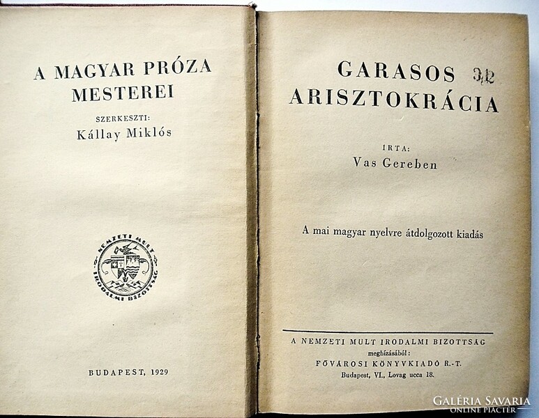 Vas Gereben: Garasos arisztokrácia (1929)