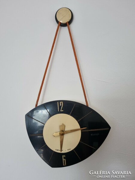 Rare mid-century amber wall clock