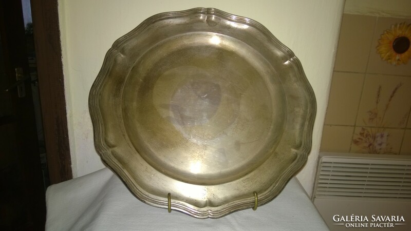 Special price! Antique silver tray diam. 33 Cm slide, flawless piece