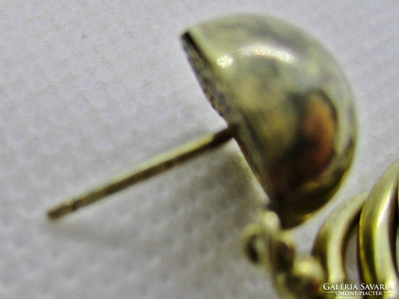 Szép  kézműves hosszú aranyozott ezüst fülbevaló