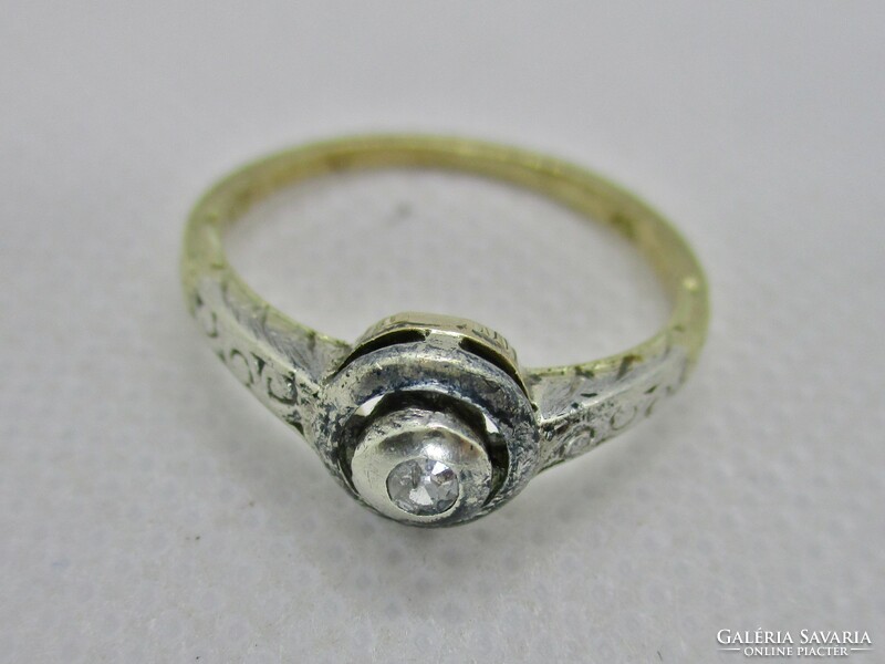 Csodálatos antik 14kt arany gyűrű gyémánttal