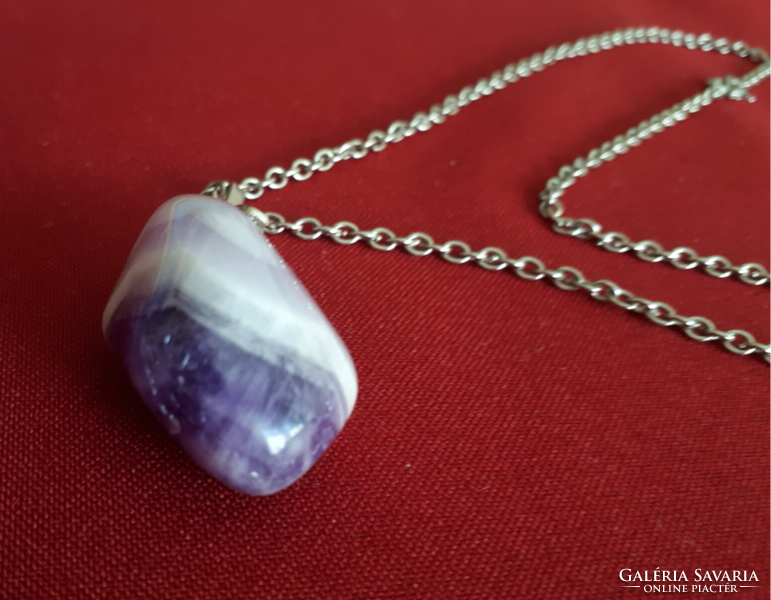 Necklace with huge amethyst pendant
