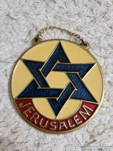 Jerusalem memorial fire enamel plaque