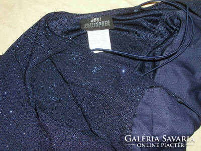 Kék csillogó maxi ruha hátul keresztpántos Jodi Kristopher h: 142 cm mb: 83-98 cm db: 64-86