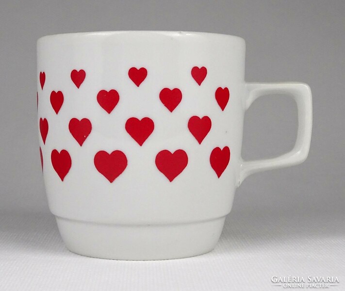 1P763 old red heart Zsolnay porcelain mug