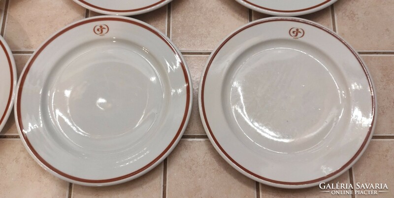 Alföldi tavern marked porcelain small plate (6 pcs.)
